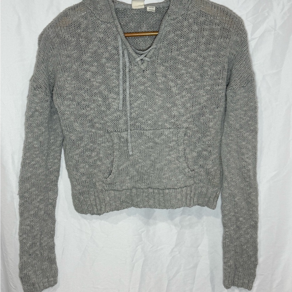 Roxy Gray V-Neck Women's Sweater | size Small |